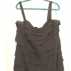 Black, cocktail dress with layered detail